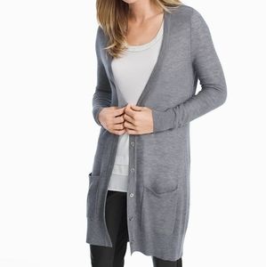 B2G1 WHBM Gray Boyfriend Button Down Cardigan